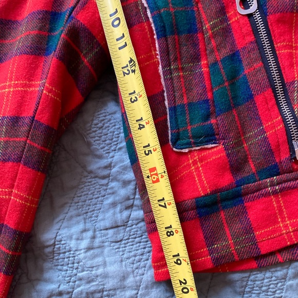 Vintage Plaid Sherpa Punk Jacket 6/M Reti of Melbourne True Wool red blue green - Picture 9 of 11